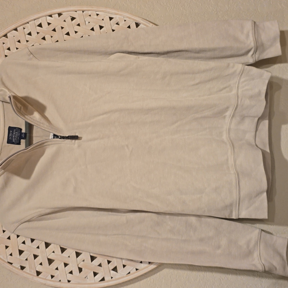 NWT J.CREW Tan PERFORMANCE HALF ZIP PULLOVER SHIRT BR832 SZ S $98 - Picture 8 of 10